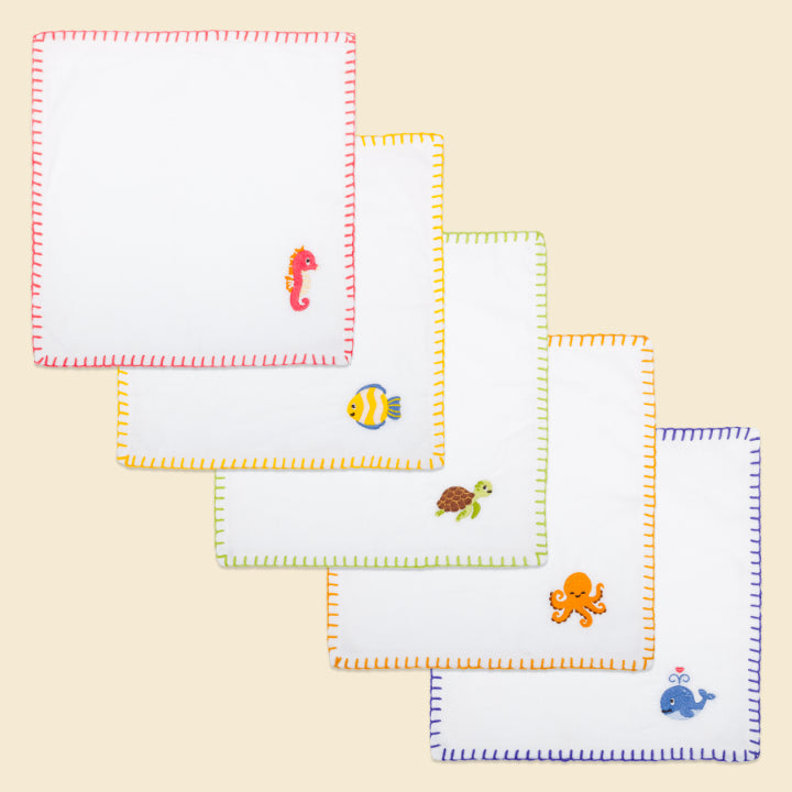 Mulmul Squares | Baby Napkins - Set of 5