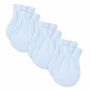No-Scratch Baby Mittens - Set of 3 | Baby Blue
