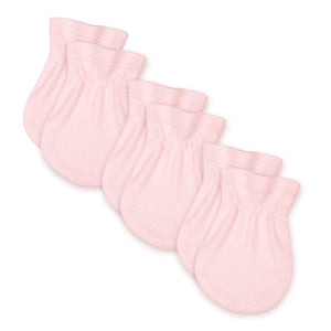 No-Scratch Baby Mittens - Set of 3 | Soft Pink