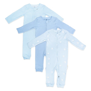 Footless Bodysuit - Blue Elies | Set of 3