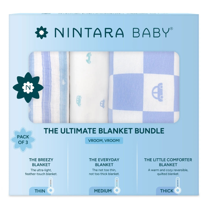 The Ultimate Baby Blanket Bundle - Set of 3 | Vroom, Vroom!