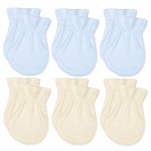 No-Scratch Baby Mittens - Set of 6 | Baby Blue
