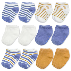 Anti-Slip Baby Socks - Set of 12 | Blue Bundle