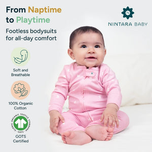 Footless Bodysuit - Set of 3 | Pink Flutter