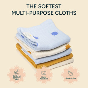 Muslin So-Softs™ | Multipurpose Baby Washcloth - Set of 10 | Megapack