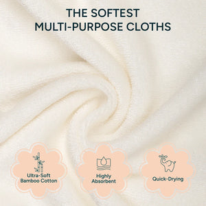 Bamboo So-Softs™ | Multipurpose Baby Washcloth - Set of 3 | White