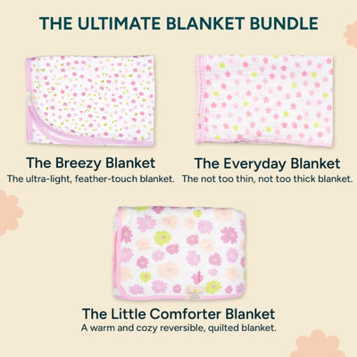 The Ultimate Baby Blanket Bundle - Set of 3 | Blush Blossoms