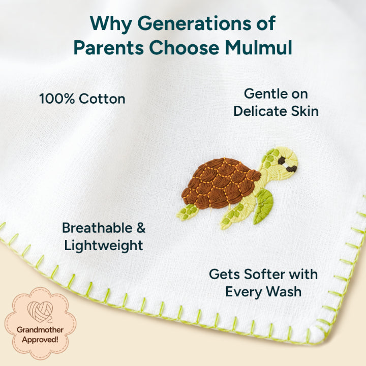 Mulmul Squares | Baby Napkins - Set of 5