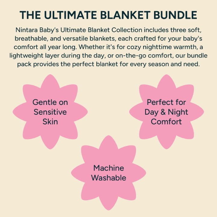 The Ultimate Baby Blanket Bundle - Set of 3 | Blush Blossoms