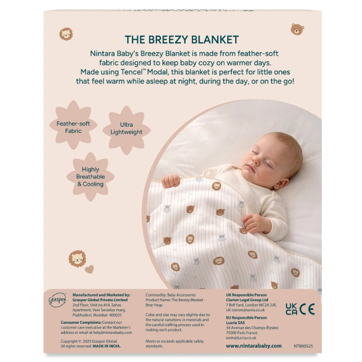 The Breezy Blanket | Light Baby Blanket - Bear Hugs