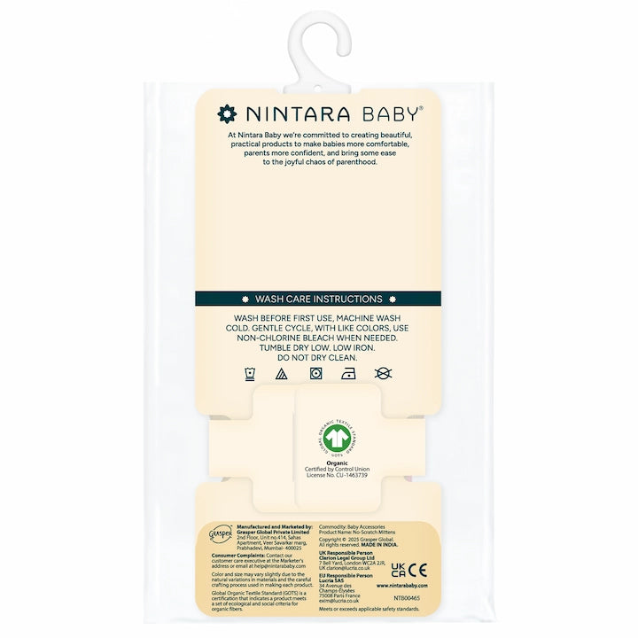 No-Scratch Baby Mittens - Set of 3 | Baby Blue + Warm White