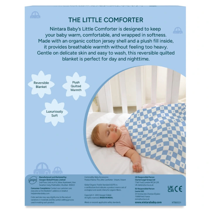 The Little Comforter | Warm Baby Blanket - Vroom, Vroom!