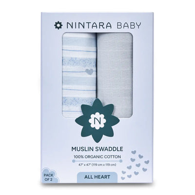 Muslin Baby Swaddle - Extra-Large - Set of 2 | All Hearts