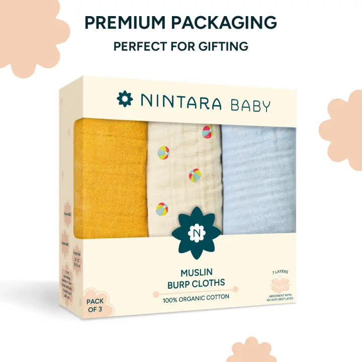 Baby Burp Cloths - Set of 3 | Little Bouncers