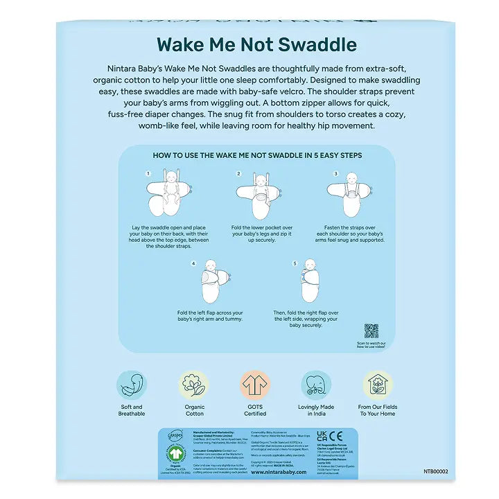 Wake Me Not Swaddle™ | Blue Bops