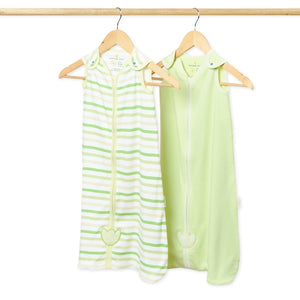 Baby Sleep Sack 0.5 TOG - Set of 2 | Citrus Stripes + Soft Sage