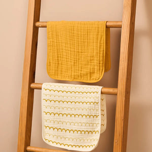 Baby Burp Cloths - Set of 2 | Mustard Pack