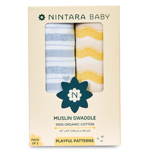 Muslin Baby Swaddle - Extra-Large - Set of 2 | Playful Patterns