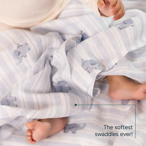 Muslin Baby Swaddle - Extra-Large | Little Elephants