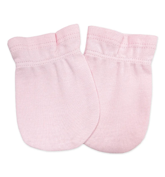 No-Scratch Baby Mittens - Set of 3 | Soft Pink + Warm White