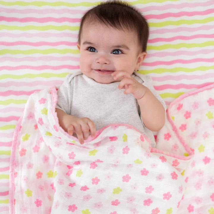 The Everyday Blanket | Medium Baby Blanket - Blush Blossoms