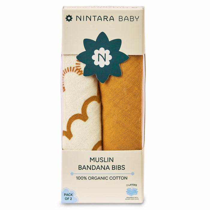 Baby Bandana Bibs - Set of 2 | Mustard Pack