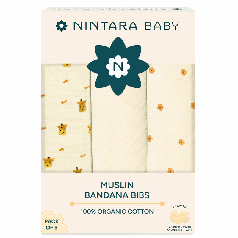 Baby Bandana Bibs - Set of 3 | Golden Bloom Pack