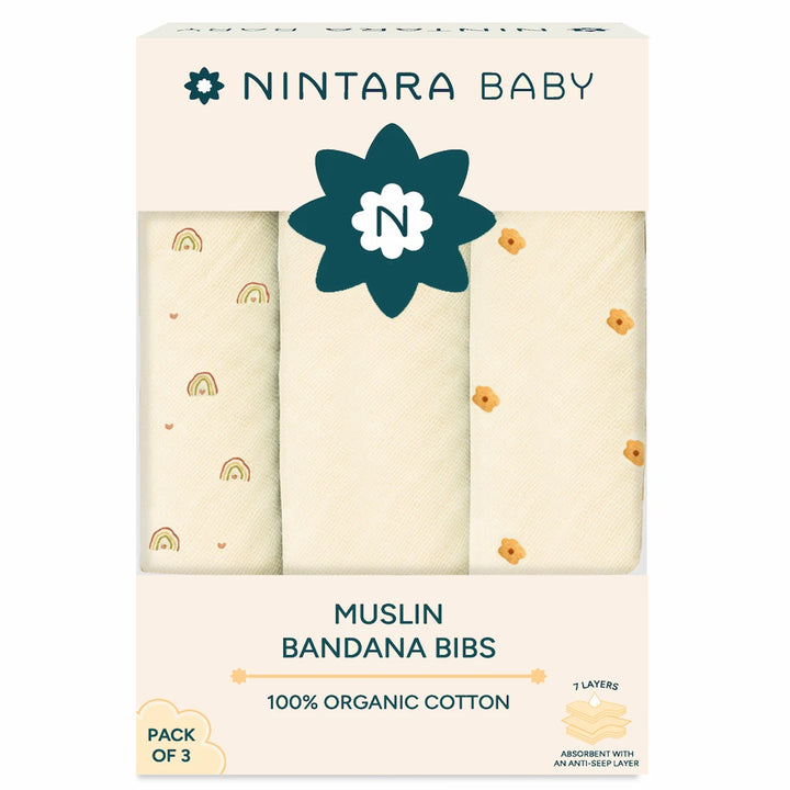 Baby Bandana Bibs - Set of 3 | Rainbow Bloom Pack
