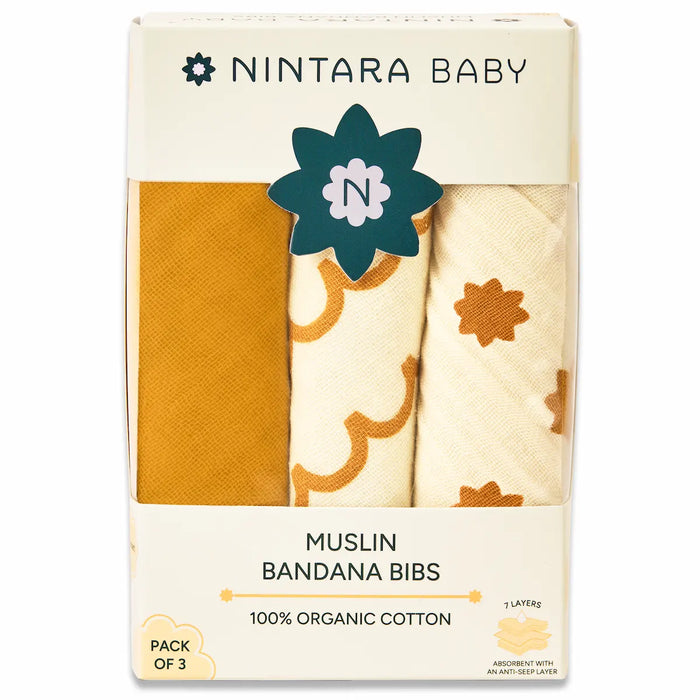 Baby Bandana Bibs Set of 3 | Beige Pack