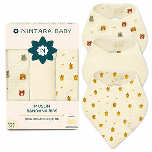 Baby Bandana Bibs - Set of 3 | Animal Friends Pack