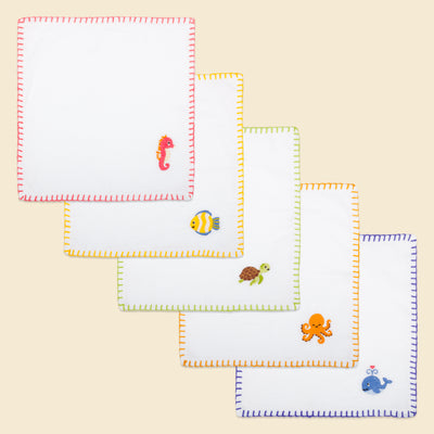 Mulmul Squares | Baby Napkins - Set of 5