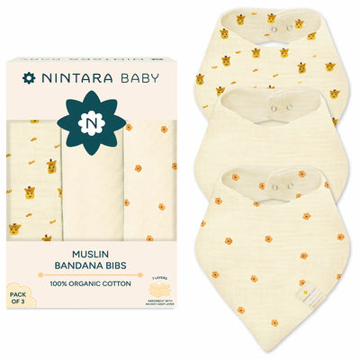 Baby Bandana Bibs - Set of 3 | Golden Bloom Pack