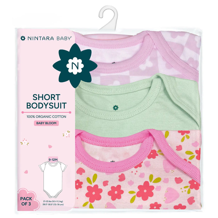 Short Bodysuits & Pants Set - Baby Bloom | Set of 3