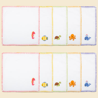 Mulmul Squares | Baby Napkins - Set of 10
