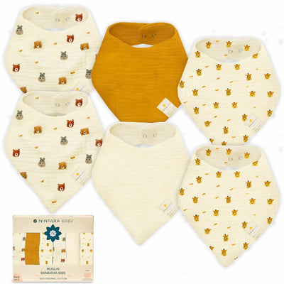 Baby Bandana Bibs - Set of 6 | Animal Friends Pack