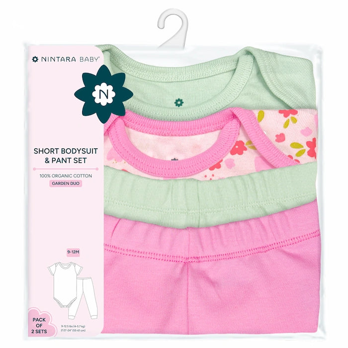 Short Bodysuits & Pants Set - Garden Duo | Set of 2