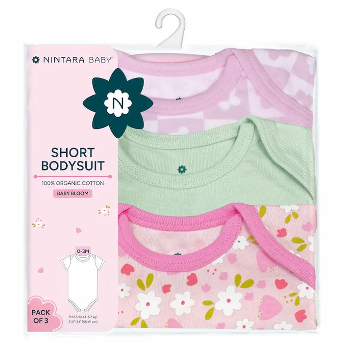 Short Bodysuit - Baby Bloom | Set of 3