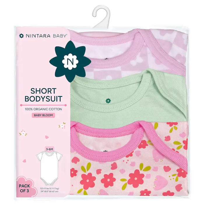Short Bodysuit - Baby Bloom | Set of 3
