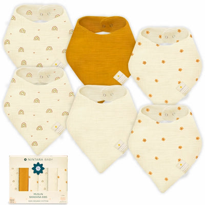 Baby Bandana Bibs - Set of 6 | Rainbow Bloom Pack