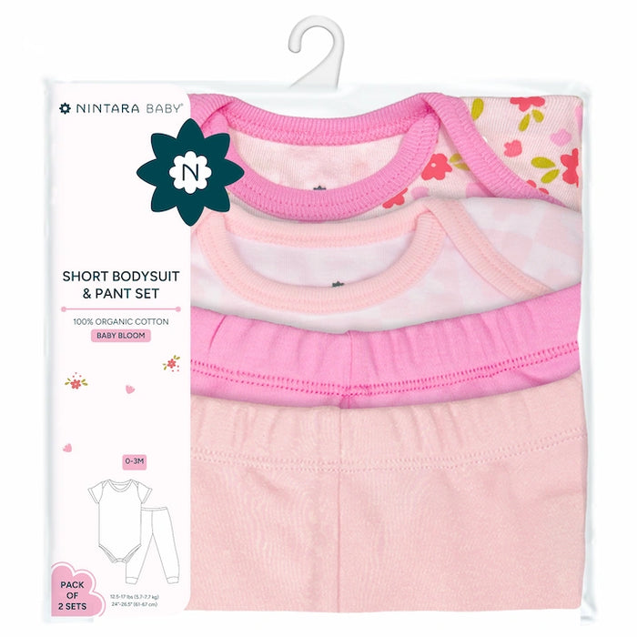 Short Bodysuits & Pants Set - Baby Bloom | Set of 2