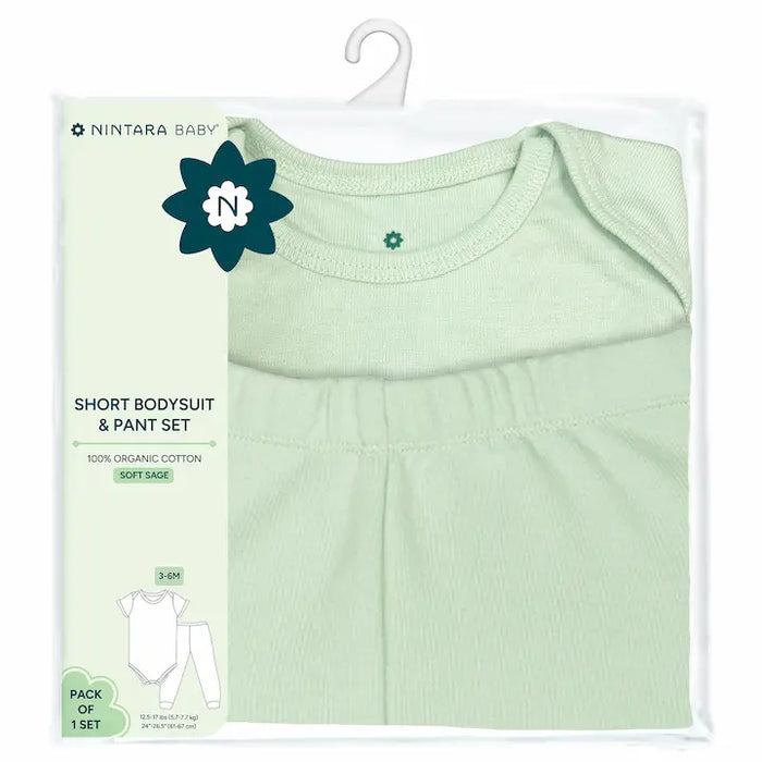 Short Bodysuit & Pant Set - Soft Sage