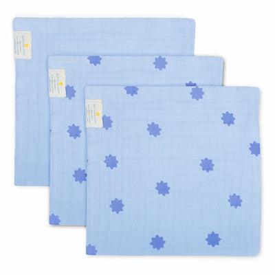 Muslin So-Softs™ | Multipurpose Baby Washcloth - Set of 3 | Baby Blue