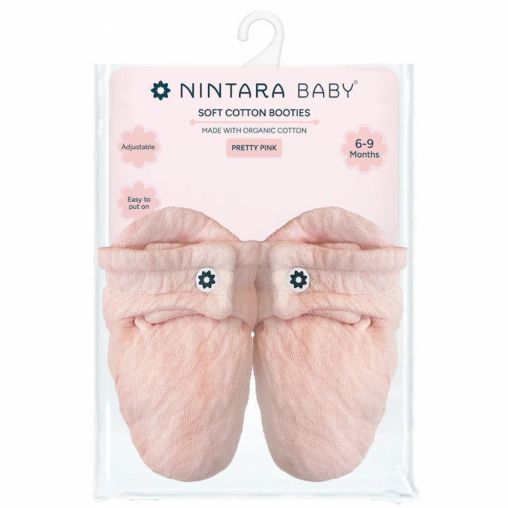 Soft Cotton Baby Booties | Pretty Pink