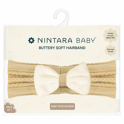 Buttery Soft Baby Hairband | Baby Mocha Bow