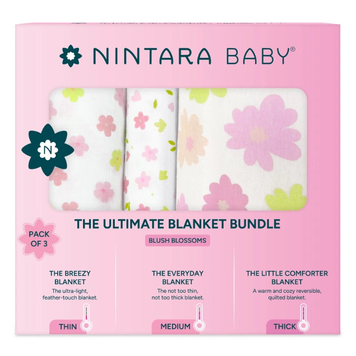 The Ultimate Baby Blanket Bundle - Set of 3 | Blush Blossoms