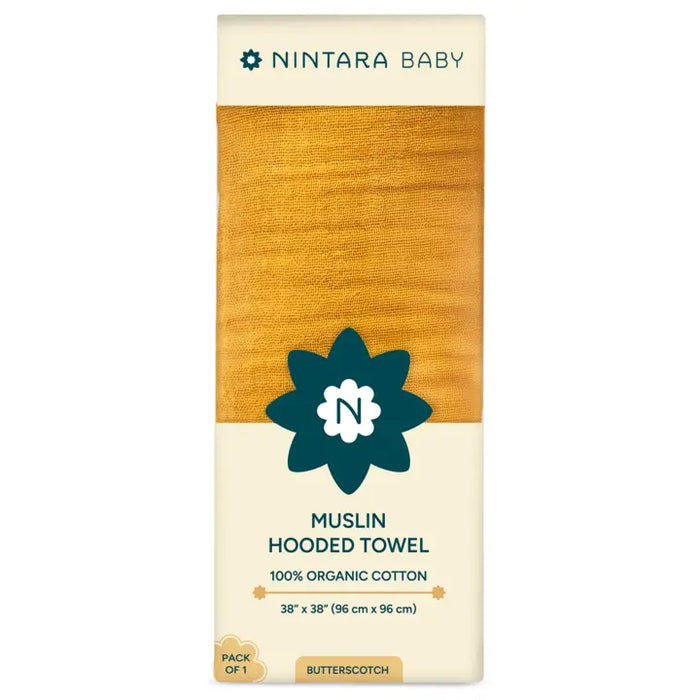 Muslin Baby Hooded Towel | Butterscotch
