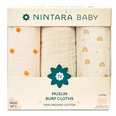 Baby Burp Cloths - Set of 3 | Golden Bloom