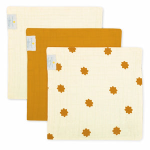 Muslin So-Softs™ | Multipurpose Baby Washcloth - Set of 3 | Butterscotch