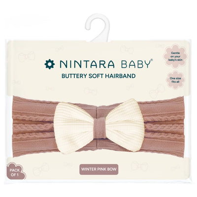 Buttery Soft Baby Hairband | Winter Pink Bow