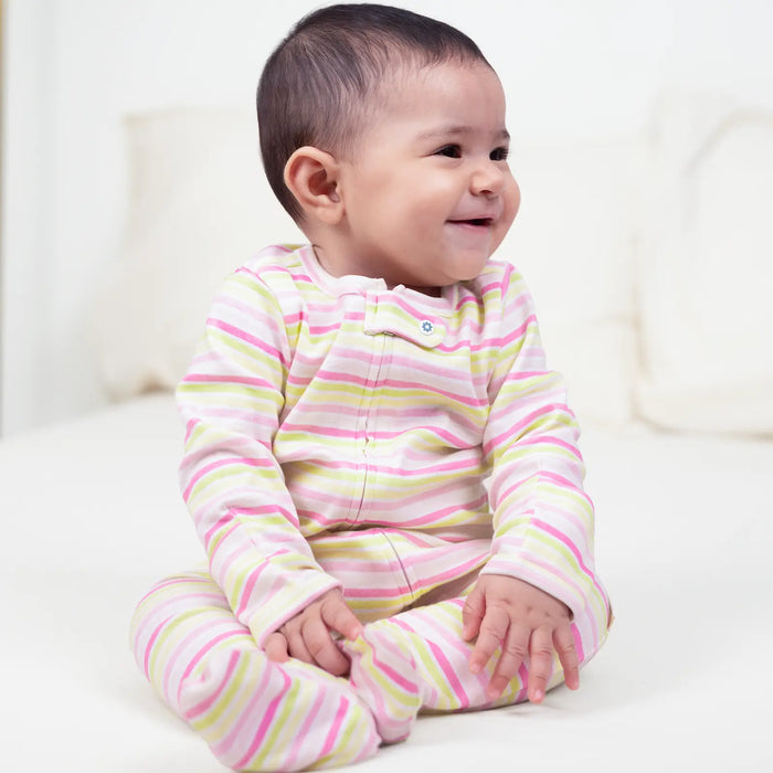 Footed Bodysuit | Candy Stripes
